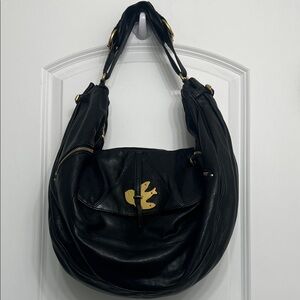 Marc By Marc Jacobs Petal to the Metal Black Evie Hobo bag Lamb Leather w/ Gold